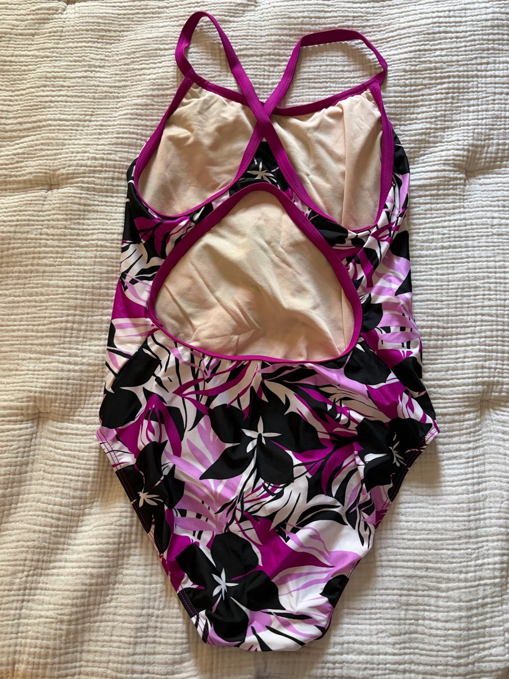 TYR Women’s One-Piece Swimsuit - Pink Floral - SZ XL - Picture 2 of 4